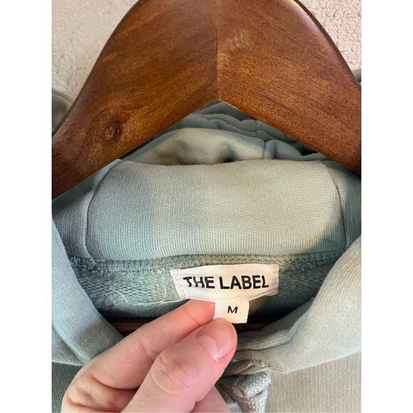 The Label Brushed Terry Hoodie Mint Green Size Medium - Picture 5 of 7